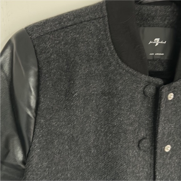 Anthro 7 For All Mankind Bomber Jacket Avec les Filles Strong Shoulder Bomber - Picture 14 of 16